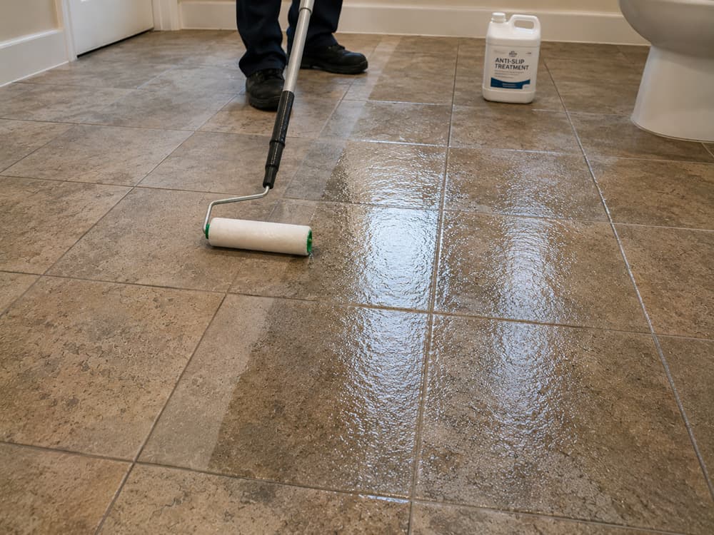 Pool deck anti-slip treatment — after