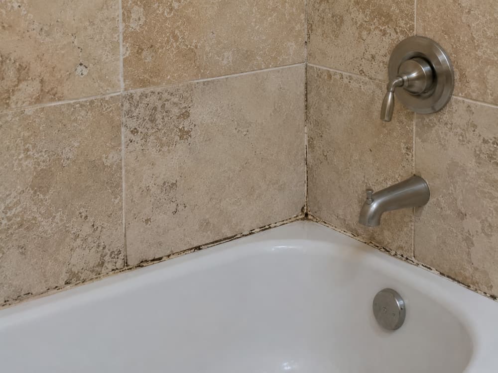 Bathroom caulking & sealing refresh — before